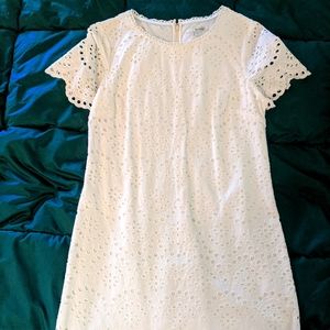 Broderie White Shift Dress